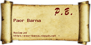 Paor Barna névjegykártya